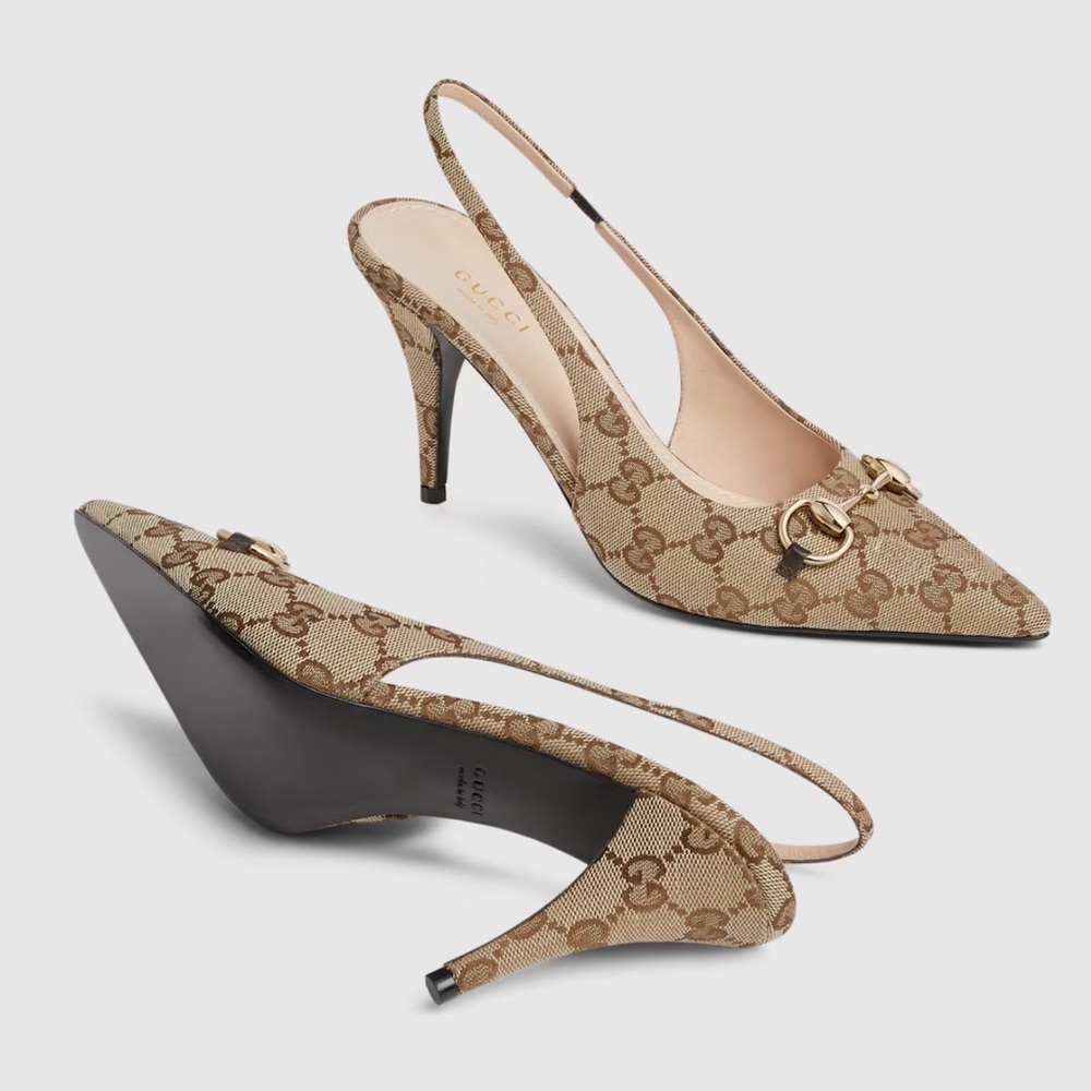 Gucci Beige Women's slingback pump with Horsebit - Picture 4 of 7